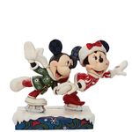 Enesco Jim Shore Disney Traditions Minnie and Mickey Mouse Ice Skating Figurine, 7 x 5 x 3 Inch, Multicolor