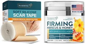 Scar Tape & Hibiscus and Honey Cream - Silicone Scar Tape as Sheets, Strips - Post Surgery Supplies - Patch, Bandage - Skin Tightening for Neck, Face & Body - Lifting & Moisturizing Lotion