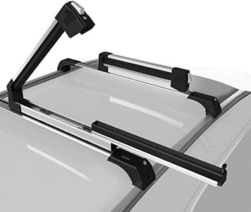 Erkul Ski Rack for Car Roof with Sliding Extension - 35" Universal Ski & Snowboard Rack with Lock | Holds 6 Pairs of Skis or 4 Snowboards - Fits All Types of Cross Bars