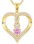 LOUISA SECRET Infinity Heart Necklaces for Women, Gold Plated and 925 Sterling Silver Forever Love Pendant Necklaces, Birthday Anniversary Christmas Jewelry Gift for Her Wife Mom