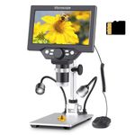 Koolertron 7'' Digital USB Microscope, Digital Microscope with 32g Tf Card, 1200x Magnification,12 Million Pixels 1080p Handheld Camera Video Recorder,Pc Viewing,Rechargeable Battery,Auxiliary Light