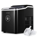 Ice Maker 14kg in 24Hrs, Ice Machine Countertop 9 Cubes Ready in 6 Min, One-Touch Operation Ice Maker Machine Easy to Clean, Ice Scoop & Basket, Ice Cube Maker for Home Kitchen Office Party, NORTHCLAN