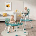 R for Rabbit Cherry Berry Safari Baby High Chair, 3 in 1 Convertible High Chair Cum Booster Seat, Baby Feeding Chair, Study Table for Toddlers from 6 Months to 7 Years (Lake Blue)