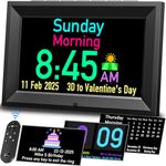 GOLOZA 7'' Digital Calendar Clock, Talking Clock with 10 Volumes, 6 Display with 10 Color Modes, Auto Dimmable, Alarms & Birthday & Holiday Reminders, 3 Medicine Reminders Clock for Kids Adult Seniors