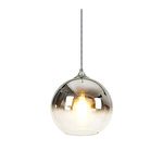 MZStech Spherical Gradient Color Glass Pendant Light Modern Glass Globe Lamp Chandelier Hanging Light (Silver, 30cm)