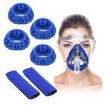 Katslyn 4PCS Mask Liners and 2PCS Strap Covers,Mask Cushion Covers Compatible with Cp_ap,Reusable Mask Liners for Most Full Face Mask,Soft, Elastic,Washable,Reducing Indentation Marks (Blue)