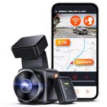 Vantrue E1 2.5K WiFi Mini Dash Cam with GPS and Speed, Voice Control Front Car Dash Camera, 24 Hours Parking Mode, Night Vision, Buffered Motion Detection, APP, Wireless Controller, Support 512GB Max