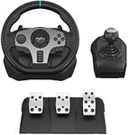 270/900 Degree PC Racing Wheel, PXN V9 USB Race Game Driving PC Steering Wheel with Clutch Pedals and Shifter for Windows PC/PS3/PS4/Switch/Xbox One/Xbox Series X/S