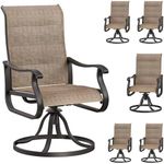 VONZOY Patio Swivel Chairs Set of 6, Outdoor Dining Chairs with High Back, All-Weather Swivel Rocker Chair for Lawn, Porch or Garden