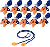 Ear Plugs Individually Wrapped Non Toxic Soft Silicone Corded Reusable Hearing Protection Rubber Earplugs for Sleeping, Music, Shooting, Construction Work, Sports