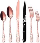 Stapava 24 Pcs Rose Gold Silverware