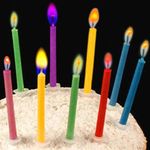 Birthday Cake Candles Happy Birthday Candles Colorful Candles Holders Included (12pcs)