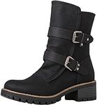 GLOBALWIN Women's Biker Boots Lace 