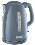 Russell Hobbs Textures Electric 1.7L Cordless Kettle (Fast Boil 3KW, Grey premium plastic, matt & high gloss finish, Removable washable anti-scale filter, Push to open lid, Perfect pour spout) 21274