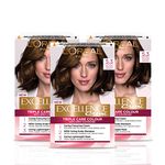 L'Oréal Paris Excellence Crème Permanent Hair Dye, Radiant At-Home Hair Colour with up to 100% Grey Coverage, Pro-Keratin, Up to 8 Weeks of Colour, Pack of 3, Colour: 5.3 Natural Golden Brown