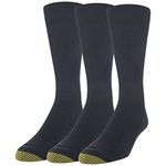 Gold Toe Men's Cotton Metropolitan Dress Sock 3 Pack, Black, 10-13 (Shoe Size 6-12.5)