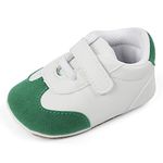 MASOCIO Baby Shoes Girls Boys First Walking Toddler Trainers Pre Walker Steps Girl 9 Infant Size 3 UK Child White Green 6-12 Months