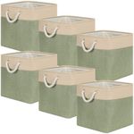 ANBOO 6 Pcs Linen Fabric Cube Stora