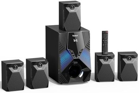 1000W Surround System 5 Wired Satellite Audio Speakers 8 inch Subwoofer 5.1/2.1 Channel Home Theater Deep Bass Support HDMI ARC Optical Bluetooth Karaoke Input