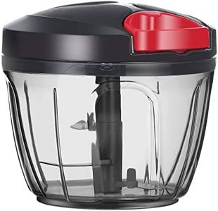 Ourokhome Manual Food Processor Vegetable Chopper, Portable Hand Pull String Garlic Mincer Onion Cutter for Veggies, Ginger, Fruits, Nuts, Herbs, etc., 650ml, Black