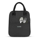 Laxis Lunch Bag Lunch Bags for Office Women Lunch Bags for Office Men Insulated Lunch Box Bag Tiffin Bag for Office Women & Men Lunch Bag for Kids Lunch Bag Tiffin Bags for Kids Jute Lunch Bag - Black