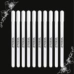 Johiux White Gel Pens,10 Pieces 0.8mm Fine Point Gel Pen Set, White Line Drawing Pen,White Pens For Students, Artists To Draw And Highlight Areas on Black Paper.