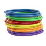 12 Piece Plastic Toss Rings Toys,Mini Throwing Rings Toss Hoops for Kids,Carnival Party Favo Rings Toss for Indoor Outdoor Sport Games for Speed and Agility Practice Game-7inch