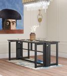 KINGWOOD FURNITURE Seoul Foldable Dining Table in Solid Sheesham Wood Size: 175 x 85 x 75 cm (Walnut 6 Seater)