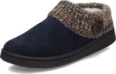 Clarks Angelina Women's Knitted Collar Clog Slipper, All Navy Blue, 5.5 UK