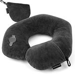 Rewondah Inflatable Travel Pillow, Inflatable Neck Pillow for Traveling Airplane, Travel Pillow Inflatable with Soft Velour Washable Cover, U Shape Blow Up Neck Pillow for Airplanes Train Car Travel