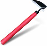 SHANFEEK Japanese Style Hand Weeding Hoe Gardening Tools Weed Remover Tool High-Carbon Steel One-Piece Molding With Solid Wood Handle(Red)