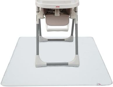 Nuby High Chair Square Floor Mat - Waterproof and Clear Floor Mat - Protects Floor from Spills and Messes - 49.5" x 49.5"