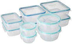 Snapware Total Solution 20-Pc Plastic Food Storage Containers Set with Lids, 8.5-Cup, 5.5-Cup, 4-Cup, 3-Cup, and 1.2-Cup Meal Prep Containers, BPA-Free Lids with Locking Tabs