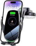 Wireless Car Charger Memofo - Intelligent Fast Auto-Clamping Wireless Car Charger - Compatible for Phone 14 13 12 11 Pro Max Xs, Phone Mount for car