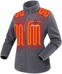 Venustas Women's Fleece Heated Jacket with Battery Pack 7.4V, 5 heating zones, Fleece Heated Coat with Premium Zippers