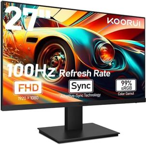 KOORUI Monitor de Juegos de 27 Pulgadas con Altavoces Integrados, 100Hz, Pantalla 1080p, Colgante, Sin Marco, HDMI, Inclinable, Cuidado de los Ojos, Montaje en Pared VESA Negro
