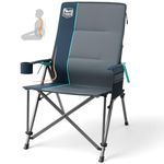 TIMBER RIDGE Oversized Camping Chair with Lumbar Support, Portable Folding Chair Heavy Duty for Adults Supports 450 LBS for Outdoor Camping, Lawn, with High Back, Cup Holder, Side Pocket Blue