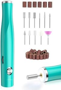 Electric Nail File, Cordless Nail Drill with LED Light for Gel Nails, Rechargable 22000RPM E File Nail Dremel Tool Manicure, 11 in 1 Nail Drill Machine Kit for Home Manicure Pedicure, Green
