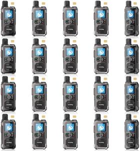 Global Lifetime Free Rapid Walkie Talkies Unlimited Range, Long Range Two Way Radio 4G LTE PoC with 2 Magnetic Fast Charging Bases, SOS Alert for Family, Outdoor, Logistics(20 Pack with SIM Cards)