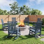 HDPE Rocking Chair Outdoor- Poly High Back Porch Rocker Chairs for Adults - All Weather Resistant Furniture for Patio Front Porch