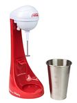 Nostalgia Two-Speed Electric Coca-Cola Limited Edition Milkshake Maker and Drink Mixer, Includes 16-Ounce Stainless Steel Mixing Cup & Rod-Red, 16 oz