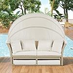 P PURLOVE Outdoor Canopy Bed Patio 