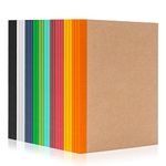 26 Pack Kraft Notebooks with Rainbow Spines, A5 Lined Travel Journals 10 Color Composition Notebook 60Pages/30 Sheets, 5.5" x 8.3", Brown Soft Cover Notebooks for School, Office, Home