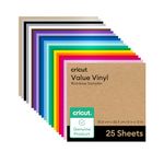 Cricut Vinyl Permanent | 25-Pack | 30.5cm x 30.5cm (12" x 12") | Self Adhesive Vinyl Sheets | for use with All Cricut Cutting Machines