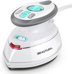 BEAUTURAL Mini Travel Steam Iron for Clothes with Dual Voltage, Non-Stick Soleplate, Anti-Slip Handle, Ideal for Sewing, Quilting and Handcraft