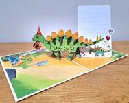 Card Mavens - Dinosaur Birthday Pop Up Card, Gift for Boys and Girls, Dinosaur Pop Up Greeting Card for Kids Grandson Granddaughter, 3D Greeting Card for Children Birthday, Dinosaur Gift for Children