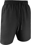 AOMIG Mens Running Gym Quick Dry Shorts, Men's Summer Casual Sports Short with Zipper Pockets, Outdoor Workout Training Short, Elasticated Waist Breathable Stretch Short Pants for Fitness, Jogger