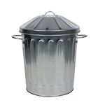 CrazyGadget® Small Medium Large Extra Large Galvanised Steel Metal Dustbin Kitchen House Garden Storage Unit Bin (15L)