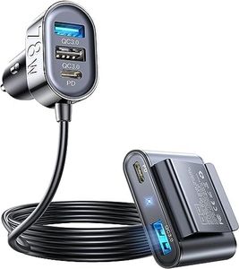 INICIO 78W USB C PD 5 Port Car Charger 2 X Type C 3 X QC3.0 Ports Rear Seat Share Together for iPhone 15 14 13 12 Pro Max Mini iPad Air Pixel 8 7 Pro Galaxy S23 S22 A51 FE Redmi Note OnePlus & More