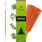 Citronella Incense Sticks Premium Handmade Agarbatti| 120 Sticks, 200 Grams Lasts 45 Minutes Each| Soothing Fragrance, Quality Sleep, Relaxes Body Mind, Relives Fatigue/Stress| for Indoor/Outdoor Use